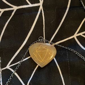 heart shaped necklace with long chain